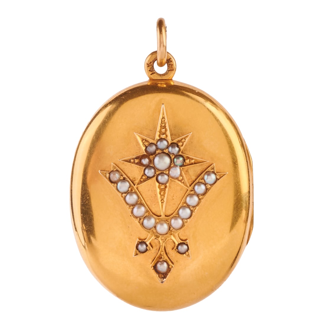 Victorian Seed Pearl, 14k Yellow Gold Locket (1 of 3)
