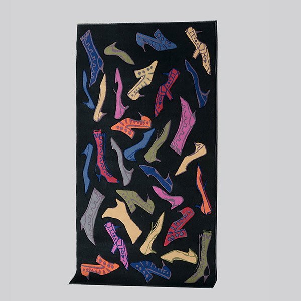 Sphinx Rug from the Andy Warhol Collection.: Sphinx Rug from the Official Andy Warhol Collection. Shoe motif, contains authenticating label. Measures approximately 93 x 62 inches.
