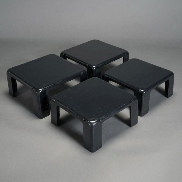 Mario Bellini Stacking Tables.: Mario Bellini Stacking Tables. Of graduating sizes, all signed with impressed signature "C&B," also includes designers name.