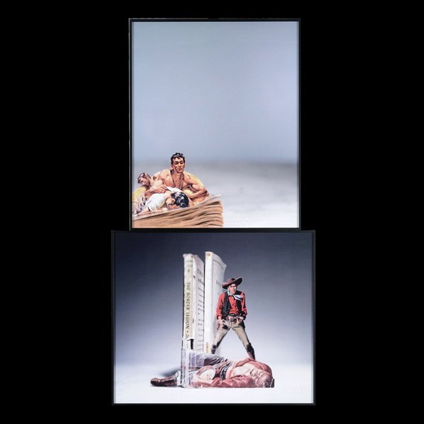 THOMAS ALLEN Recover, 2003 & Bookend, 2004: THOMAS ALLEN (American b.1963) Two works: "Recover, 2003" & "Bookend, 2004" Chromogenic prints. Recover: 24 x 20 inches/ 61 x 50.8 centimeters.Bookend: 20 x 24 inches/ 50.8 x 61 centimeters. Verso: Ea
