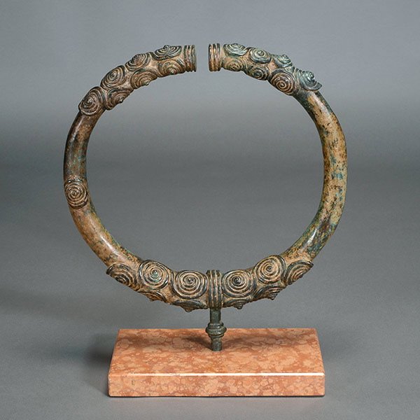 Southeast Asian Bronze Ring Form Ornament: Southeast Asian Bronze Ring Form Ornament {Height 21 1/2 inches}