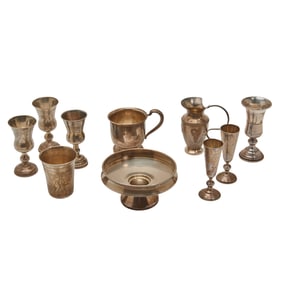 Collection of Silver Table Articles Including Russian