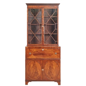 19th Century Hepplewhite Inlaid Mahogany Butler's Secretary