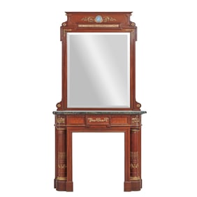 Empire Style Mahogany Mantel with Mirror