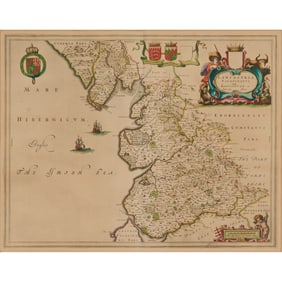 17th Century Map of Lancashire, Joan Blaeu