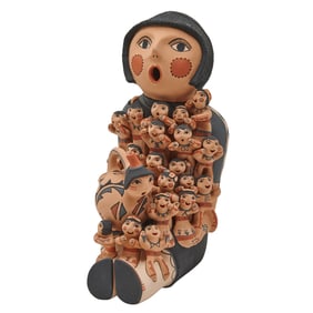 Emily Fragua Native American Jemez Pueblo Storyteller Pottery Figure