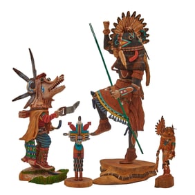 Four Hopi Kachina Dancer Figures