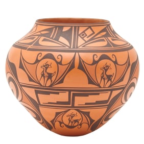 Anderson & Avelia Peynetsa Native American Zuni Pottery Olla