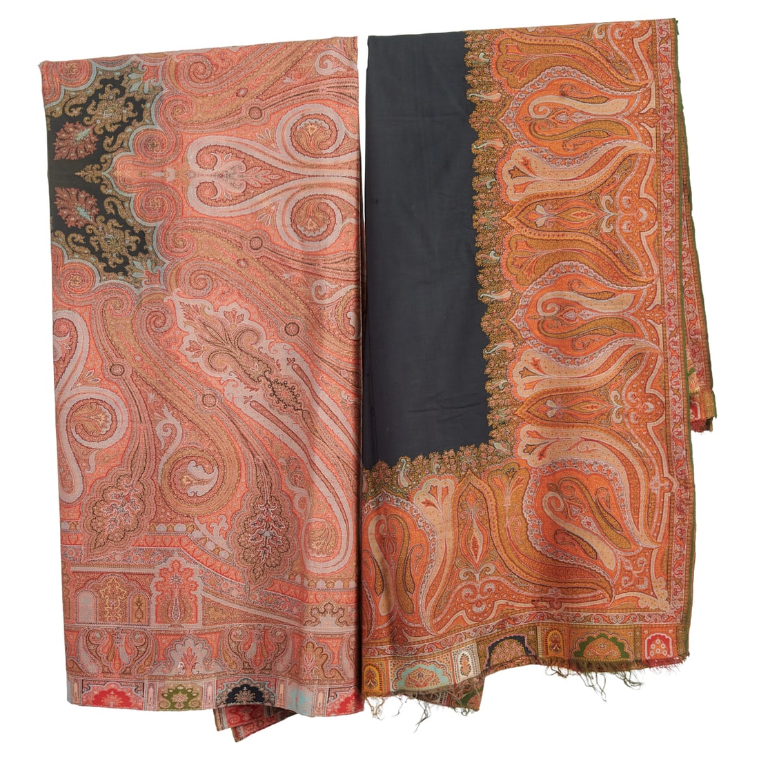 Two French Jacquard Woven Paisley Shawls (1 of 3)