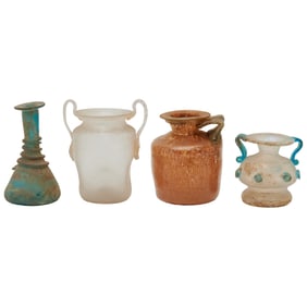 Four Roman Glass Style Vessels