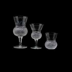 Collection of Scottish Thistle Cut Glass and Stemware