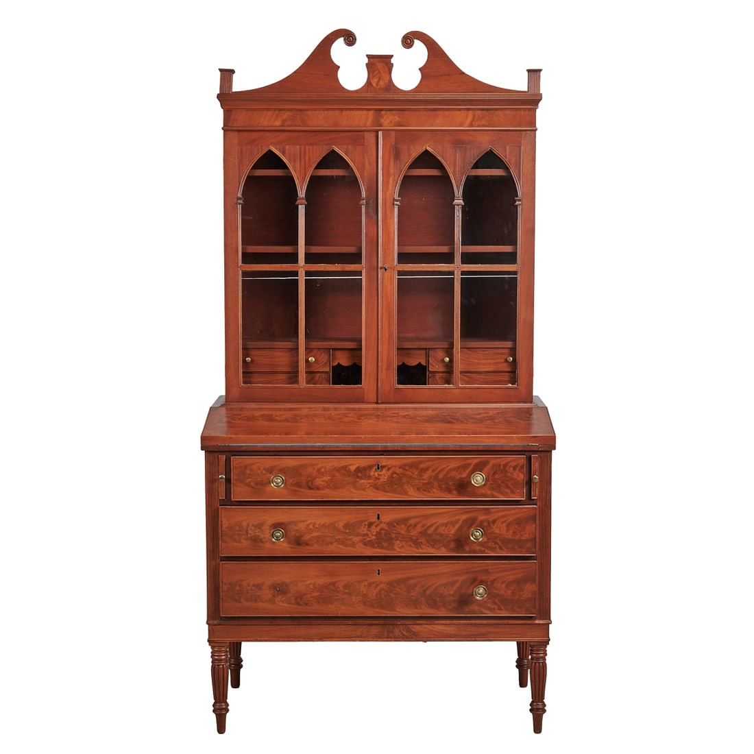 New England Late Classical Mahogany Secretary (1 of 4)