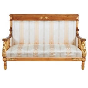 Empire Style Parcel Gilt Settee