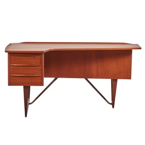 Peter Løvig Nielsen Danish Mid Century Modern Teak Boomerang Desk