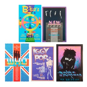Five Modern Rock Posters Including The Who and Iggy Pop