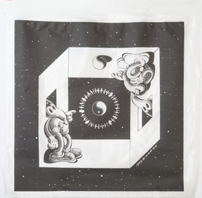 Victor Moscoso Psychedelic Printed Rayon Banner