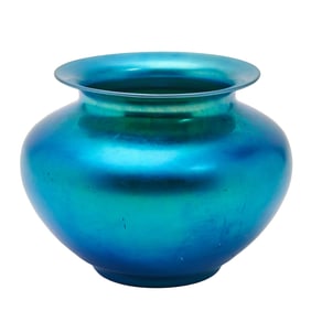 Steuben Aurene Blue Art Glass Vase