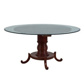 Belle Epoque Style Round Mahogany Table with Shakespeare Charger