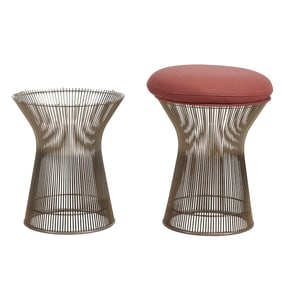 Warren Platner Style Wire Stool and Stand