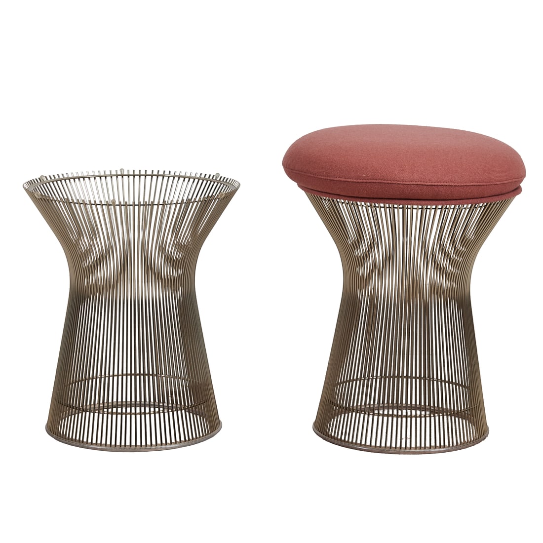 Warren Platner Style Wire Stool and Stand (1 of 4)