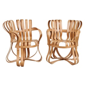 Pair of Gehry for Knoll "Cross-Check" Armchairs