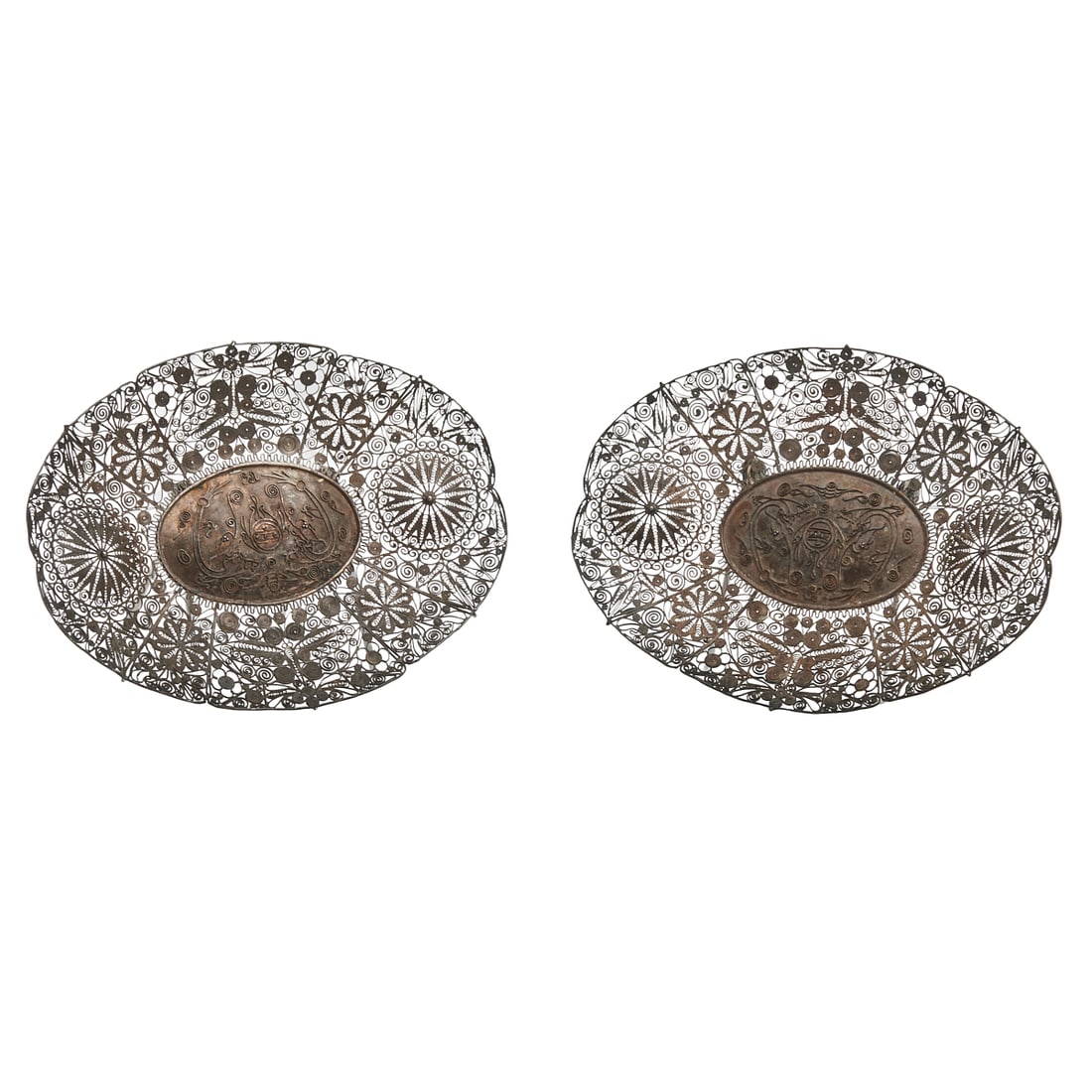 Pair of Chinese Silver Filigree Dishes (1 of 4)