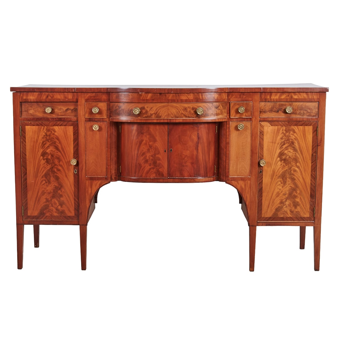 New York Federal Mahogany Bow Front Sideboard. (1 of 4)