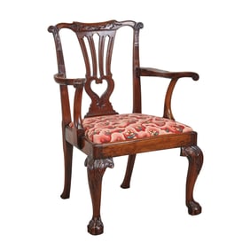 George III Carved Walnut Armchair