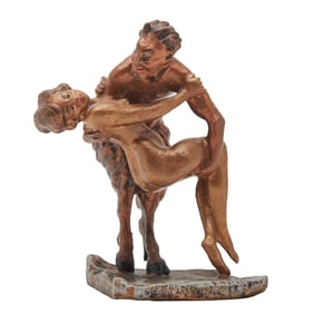 Fritz Bergman Cold Painted Bronze Satyr