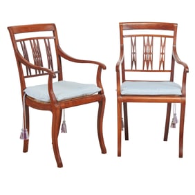 Set of Twelve Regency Period Padauk Wood Dining Chairs
