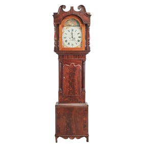 English Leeds Regency Mahogany Tall Case Clock, Thompson