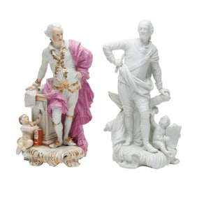 Two Derby Porcelain Associated Figures of Wilkes and Conway
