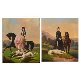 After Alfred de Dreux, Two Oils on Canvases