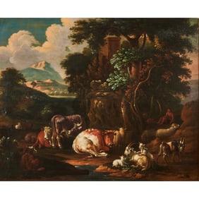 Manner of Adriaen Van De Velde, Oil on Board