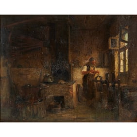 Attributed to Jakob Herdling, Blacksmith, Oil on Canvas