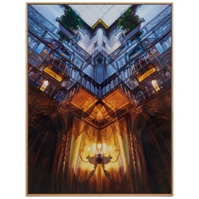 Patti Oleon, Mirrored Architectural, Oil on Canvas