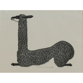 Jacques Hnizdovsky, Llama, Woodcut
