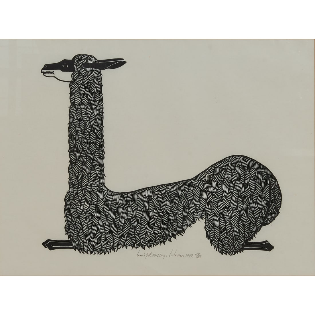 Jacques Hnizdovsky, Llama, Woodcut (1 of 4)