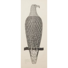 Jacques Hnizdovsky, Bald Eagle, Woodcut