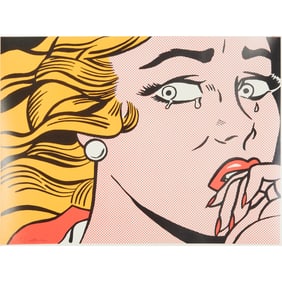 A Signed Roy Lichtenstein, Crying Girl, poster