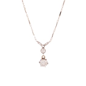 Vintage Diamond, 14k White Gold Necklace