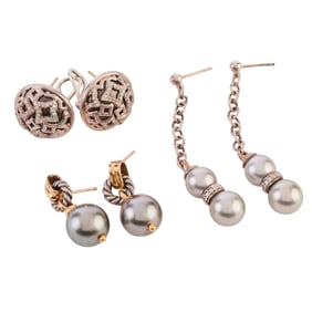 Collection of Three Pairs of David Yurman Earrings