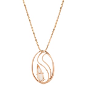 Topaz, 14k Yellow Gold Pendant Necklace