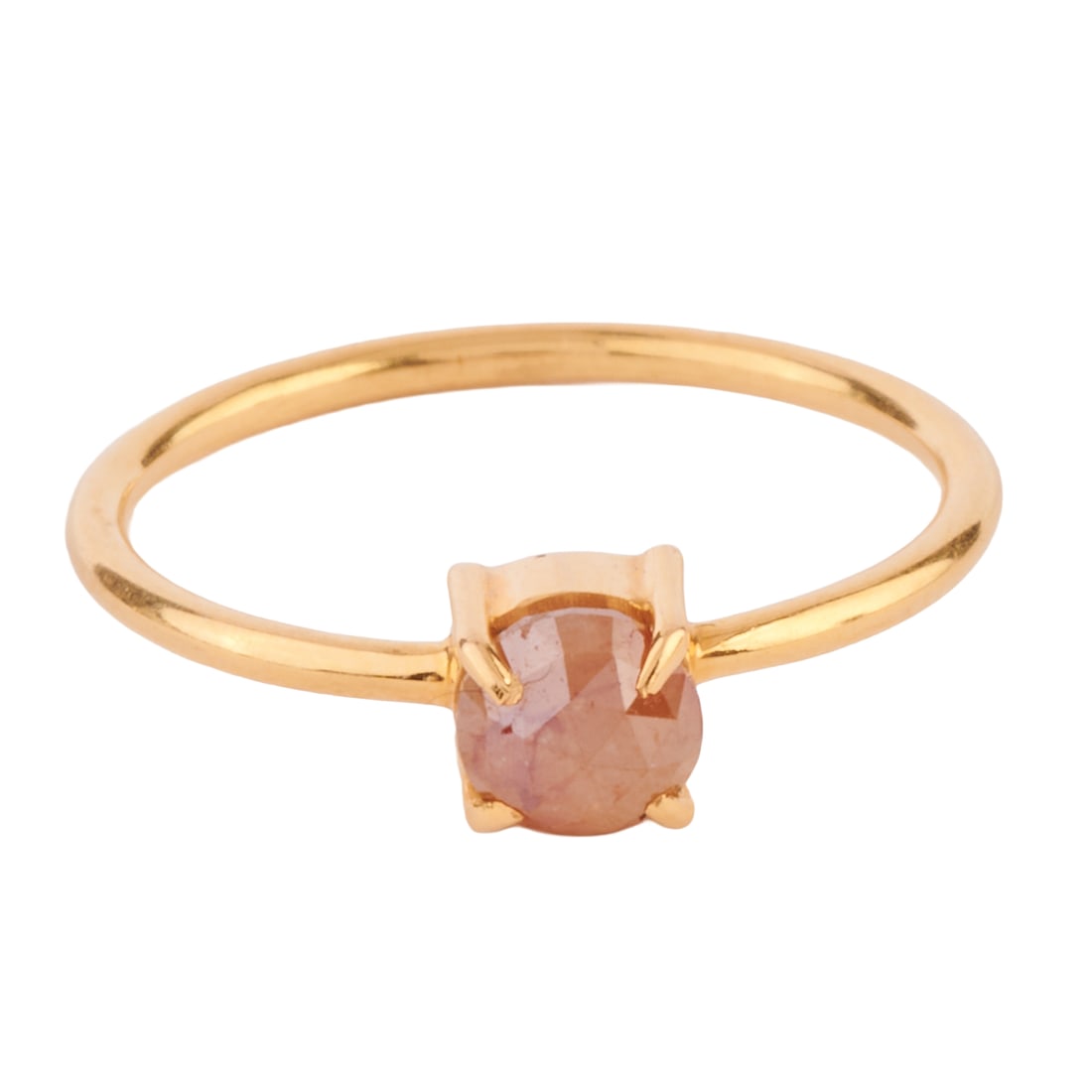 Diamond, 14k Yellow Gold Ring: Diamond, 14k Yellow Gold Ring. Featuring one rose-cut diamond measuring approximately 4.7 mm, set in a 14k yellow gold mounting. {Size: 5 1/2, Gross Weight: 1.0 dwts}