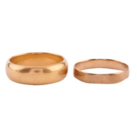 Two Yellow and Rose Gold Bands