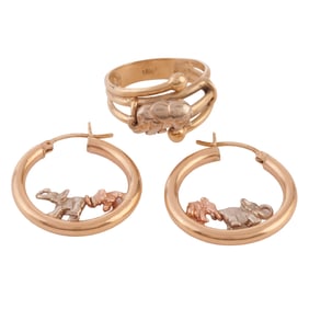 14k Tricolor Gold Jewelry Suite