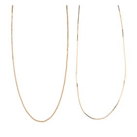 Two 14k Yellow Gold Neck Chains
