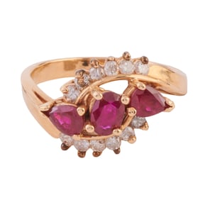 Ruby, Diamond, 14k Yellow Gold Ring