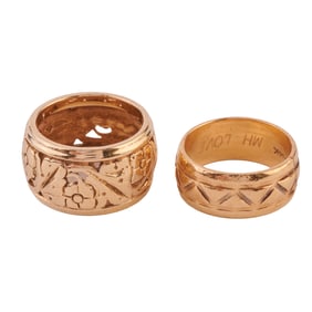 Two 14k Yellow Gold Bands