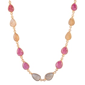 Multicolored Sapphire, Vermeil Necklace